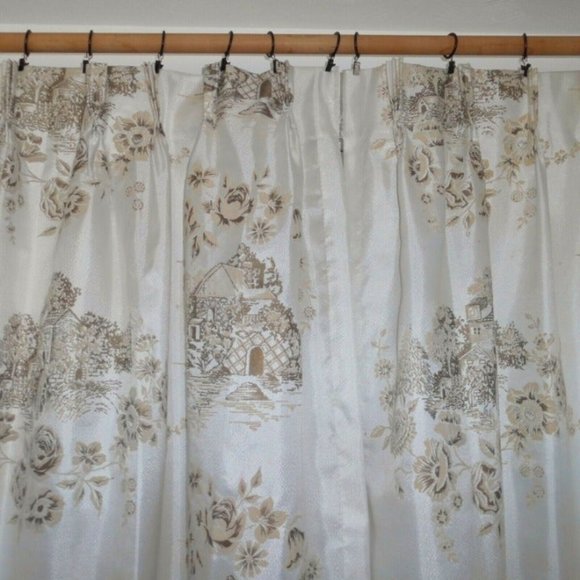 Vtg Fiberglass Curtains Raised Velvet 46 x 78 - Picture 4 of 12